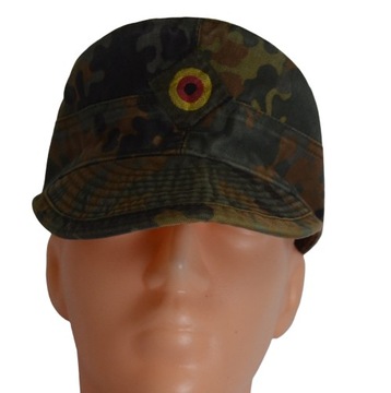 Oryginalna czapka polowa Bundeswehra kamuflaż flecktarn rozm 54 używana