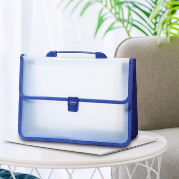 Kieszeń na dokumenty Torba do przechowywania papieru testowego wielokrotnego użytku z zamknięciem zatrzaskowym A4 Niebieski