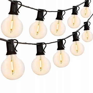 Girlanda Solarna Lampki Ogrodowe 5,5m 10 żarówek