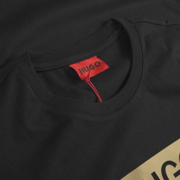 T-shirt koszulka Hugo Boss Czarna Złote logo r.M