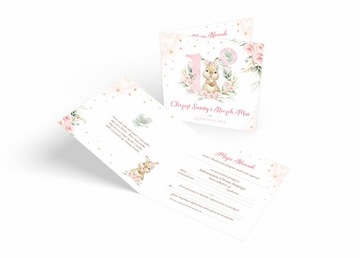 ZAPROSZENIA NA CHRZEST I ROCZEK SŁODKI KRÓLICZEK