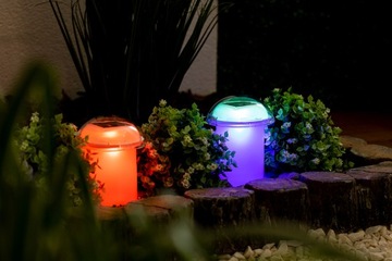 4x СОЛНЕЧНЫЕ СВЕТОДИОДНЫЕ СОЛНЕЧНЫЕ ЛАМПЫ ГРИБОВЫЕ RGB САДОВЫЕ ЛАМПЫ ДАТЧИК SKEEPER