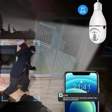 ВРАЩАЮЩАЯСЯ ВНУТРЕННЯЯ КАМЕРА 64G WIFI ЛАМПА 1080P РЕЗЬБА E27 НОЧНОГО ВИДЕНИЯ