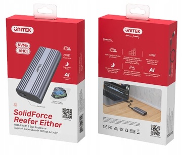 КОРПУС ДЛЯ ДИСКА M.2, PCIE, NVME/SATA 10 Гбит/с UNITEK