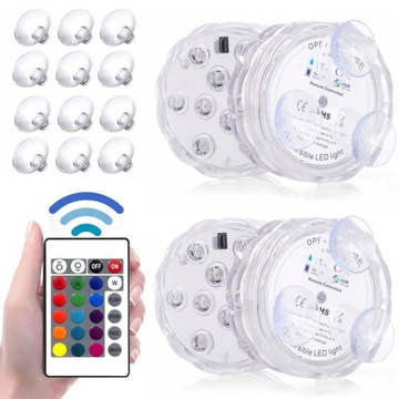 4x OŚWIETLENIE BASENU PODWODNE BASENOWE LAMPKA LED RGB Z PILOT