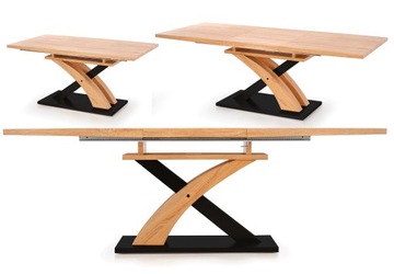Duży Stół do Salonu Loft SANDOR 3 Dąb Złoty Czarny