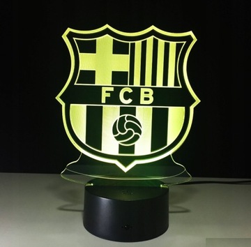 3D СВЕТОДИОДНЫЙ НОЧНИК FC BARCELONA USB 7 ЦВЕТОВ ГОЛОГРАММА ФУТБОЛ