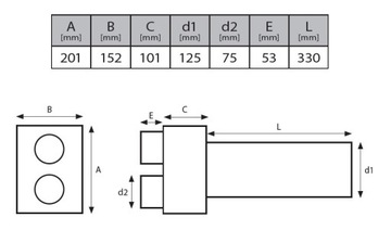Статическая камера 2x75/125 проходная SOL-FLEX