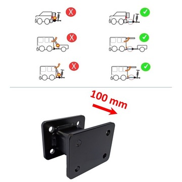 РАССТОЯНИЕ БУКСИРОВОЧНОГО КРЮКА 83x56 мм (+100 мм) + ВИНТЫ