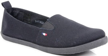 SLIP ON BUTY DAMSKIE TENISÓWKI WSUWANE BUTY SPORTOWE CZARNE WYGODNE