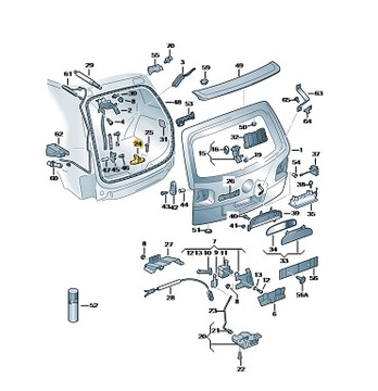 ЗАМОК ЗАДНЕЙ ДВЕРИ TOUAREG TRANSPORTER CAMPER ОРИГИНАЛ 7H0827512A