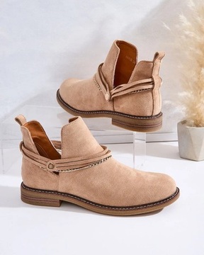 СВЕТЛО-КОРИЧНЕВЫЕ ЖЕНСКИЕ БОТИНКИ RIZOR 39 БОТИНКИ