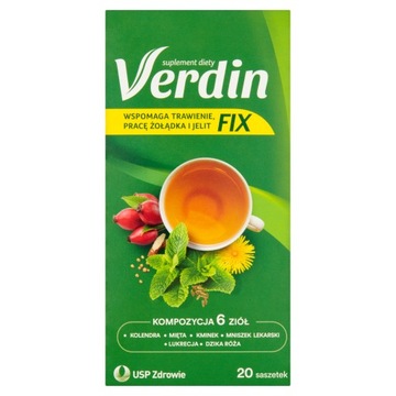Verdin Fix mieszanka ziołowa na trawienie wzdęcia niestrawność 20 saszetek