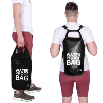 WOREK NA KAJAK WODOODPORNY PACK WODOSZCZELNY 20L TORBA WODOSZCZELNA PLECAK