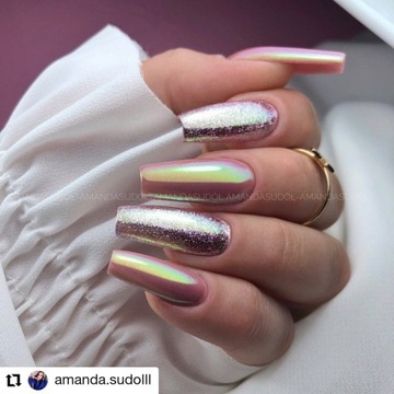 Semilac Flash Aurora Gold & Green 681 пыль