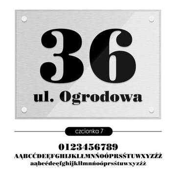 Tablica adresowa adres 3D numer na dom 40x30 szczotkowane aluminium
