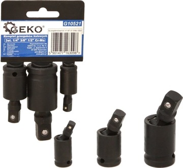 UDAROWY PRZEGUB KARDANA KULOWE 3szt. KLUCZ 1/2'' 3/8'' 1/4'' ZESTAW