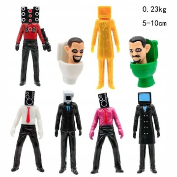 ZESTAW FIGUREK SKIBIDI TOILET PLUSH FIGURKI 8SZT
