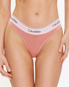 CALVIN KLEIN MAJTKI DAMSKIE RÓŻOWE STRINGI Z LOGO XL 0Z7A3_D*