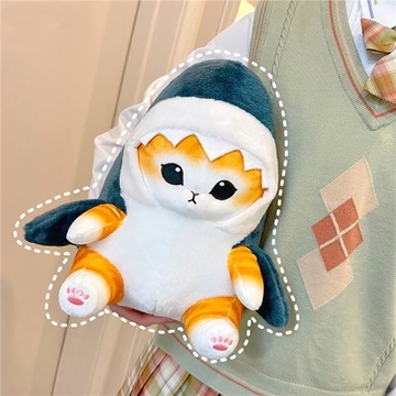 ПЛЮШЕВАЯ ИГРУШКА-МАСКОТ СЛАДКАЯ КОШКА АКУЛА 20 СМ