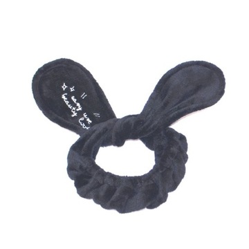 Dr. Mola Bunny Ears pluszowa opaska kosmetyczna królicze uszy Czarna P1