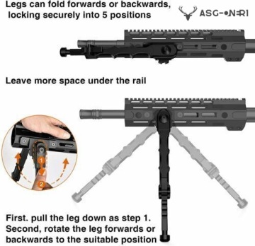 Регулируемые винтовочные сошки M-LOK 7,5–9 дюймов — для охоты и стрельбы.