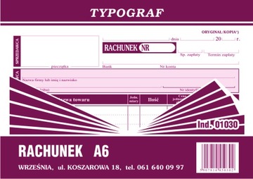 DRUK 01030 RACH A6 POZIOM TYPOGRAF