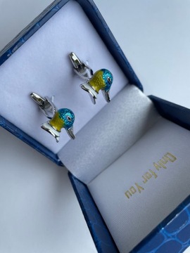 Srebrne spinki do mankietów EXC Polska Narodowa Flaga dla patrioty Etui SR.