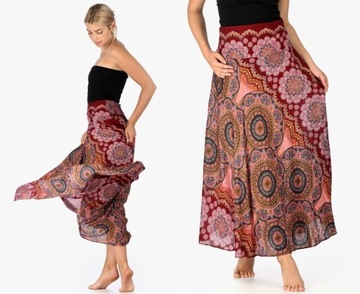 Długa rozkloszowana orientalna spódnica boho S/M