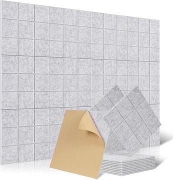 PANELE AKUSTYCZNE SZARE KWADRACIKI 12X 30X30X0,9 PREMIUM