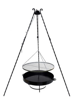 GRILL OGRODOWY TRÓJNÓG RUSZT 60 OKRĄGŁY OGNISKO