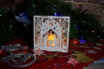 Ажурный фонарь, фонарь, вертеп, конюшня, белый