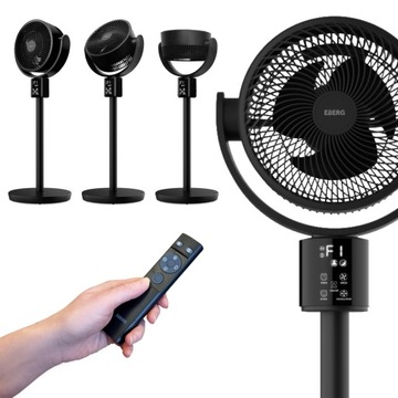 Напольный вентилятор EBERG GOX Напольный вентилятор 2 в 1, 4D-колебательный светодиодный пульт дистанционного управления