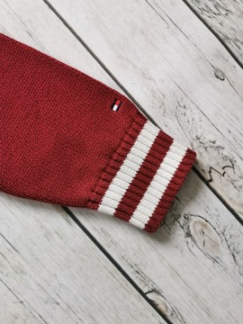 MĘSKI SWETER Z KOŁNIERZEM TOMMY HILFIGER r. L PIĘKNE BORDO