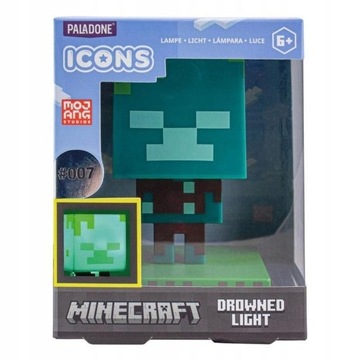 Lampka nocna Minecraft Zombie Topielec Paladone Licencja