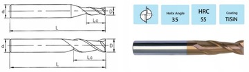 Твердосплавная фреза Micro VHM 0,7 x 1,4 x 4D x 50 мм TiSiN 55 HRC