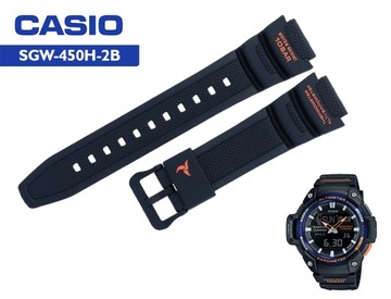 Oryginalny pasek CASIO SGW-450H-2B czarny gumowy teleskopy GRATIS