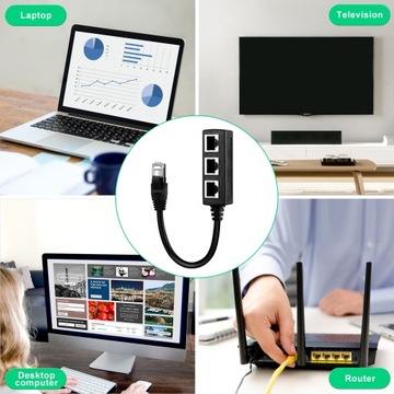 Кабель 1 3 Адаптер-разветвитель Ethernet