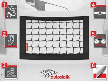 СЕТКА ДЛЯ БАГАЖНИКА 50x79 АВТОМОБИЛЬНЫЙ КАРМАН НА ЗАВЕЛКРО