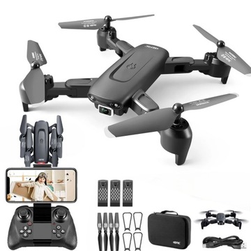 DRON INTELIGENTNY ZDALNIE STEROWANY Z KAMERA HD WIFI 500M 3*BATERIA