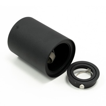 НАВЕРХНОСТНЫЙ СВЕТИЛЬНИК, КОВРИК, ЦИЛИНДР, ПОДВИЖНАЯ ТРУБА, ЧЕРНЫЙ EDO + СВЕТОДИОДНАЯ ЛАМПА GU10