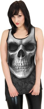 Czarna bluzka czaszka rock punk koronka Spiral direct Halloween r. S/M