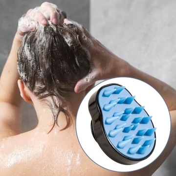 Шампунь для волос Массажная щетка для кожи головы Синий