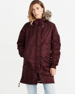 ABERCROMBIE Hollister Płaszcz Parka Jesień USA XL