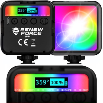 Lampa LED RENEW FORCE RGB do Telefonu Kamery Aparatu TikToka YouTube SHORTY