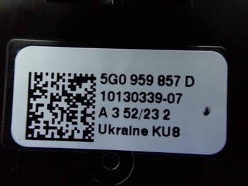 PANEL PŘEPÍNAČ SKEL LEVÝ PŘEDNÍ EVROPA 5G0959857D SKODA SCALA 24R