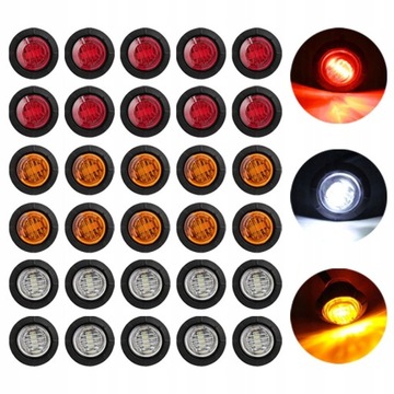 30x Lampki lampy obrysowe obrysówki 3 LED 12V 24V