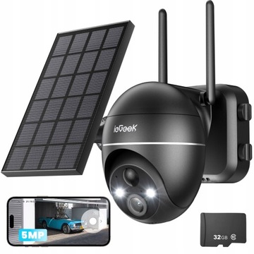 Kamera Solarna Zewnętrzna Obrotowa WiFi 5MPx 32GB