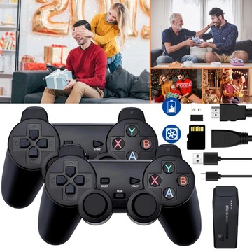 RETRO 4K HDMI GAME STICK KONSOLA DO GIER Z 2 KONTROLERAMI BEZPRZEWODOWYMI