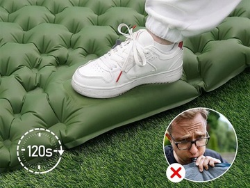 MATA TURYSTYCZNA DWUOSOBOWA SAMOPOMPUJĄCA MATERAC Z POMPKĄ